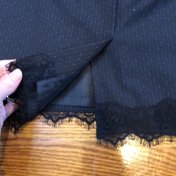 Loft pinstripe lace detailed skirt - Picture 5 of 6